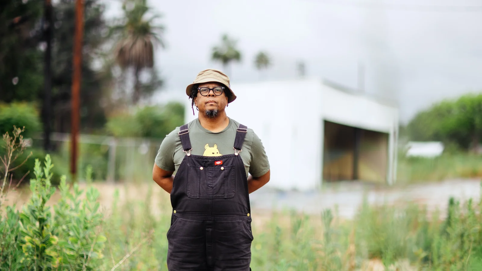 Jeff Parker near his home after the Eaton fire