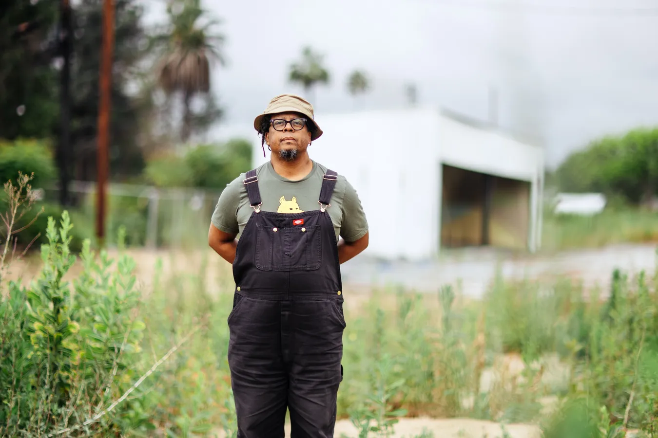 Jeff Parker near his home after the Eaton fire